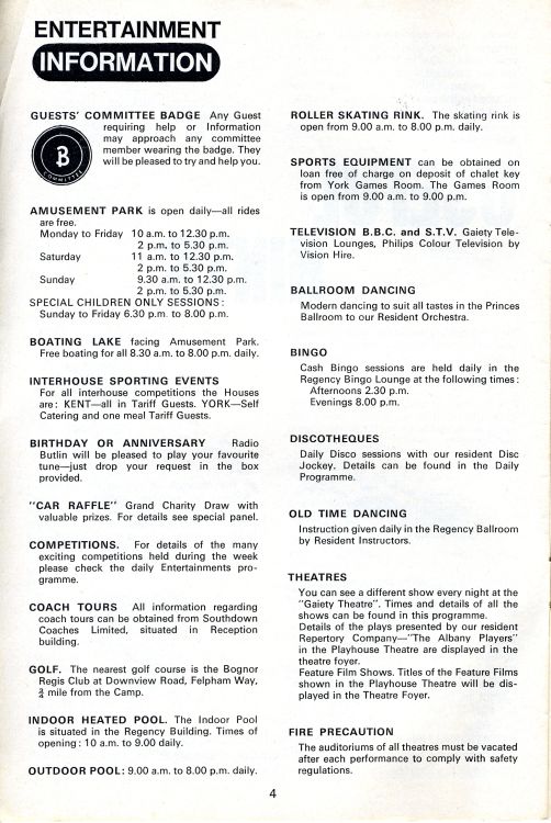 Page 4 - Entertainment Information