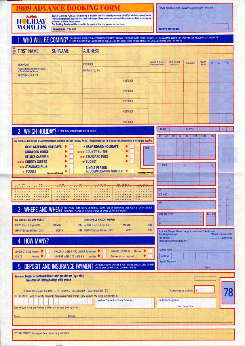Advance Booking Form