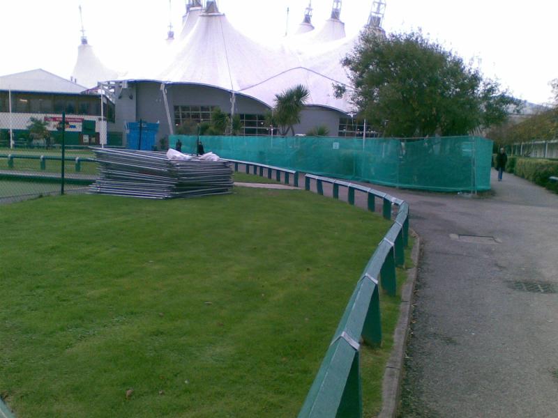 Looking towards the Skyline with the area where the crazy golf once stood fenced off in the foreground