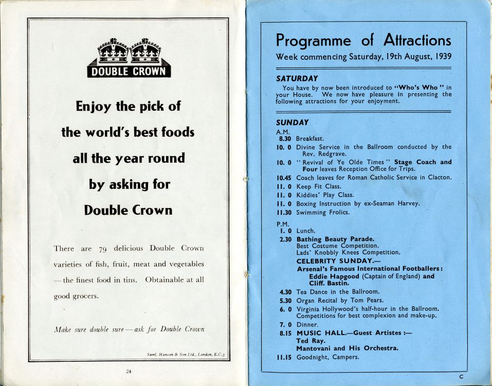 Programme of Attractions