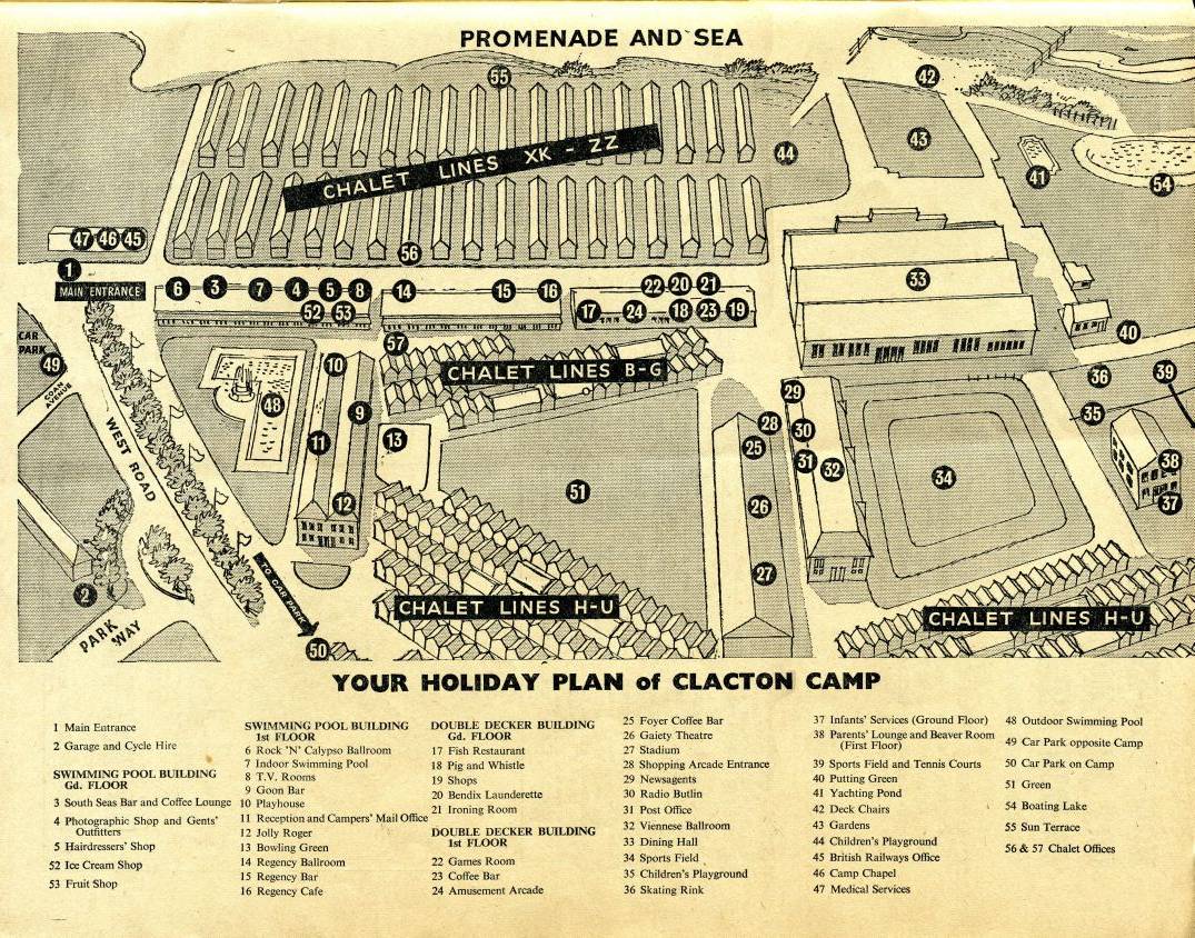 Clacton Map from 1958