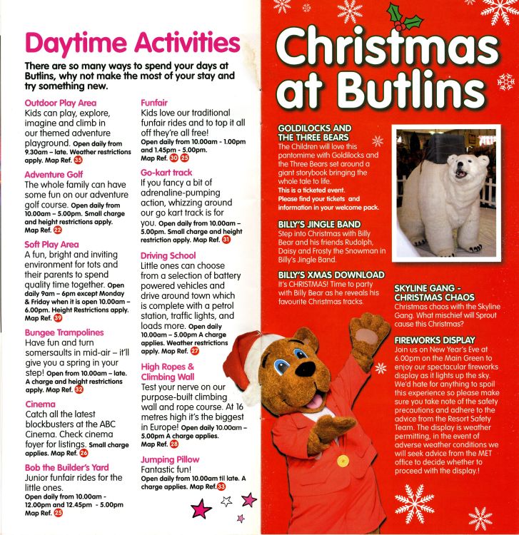 Daytime Activities & Christmas at Butlins