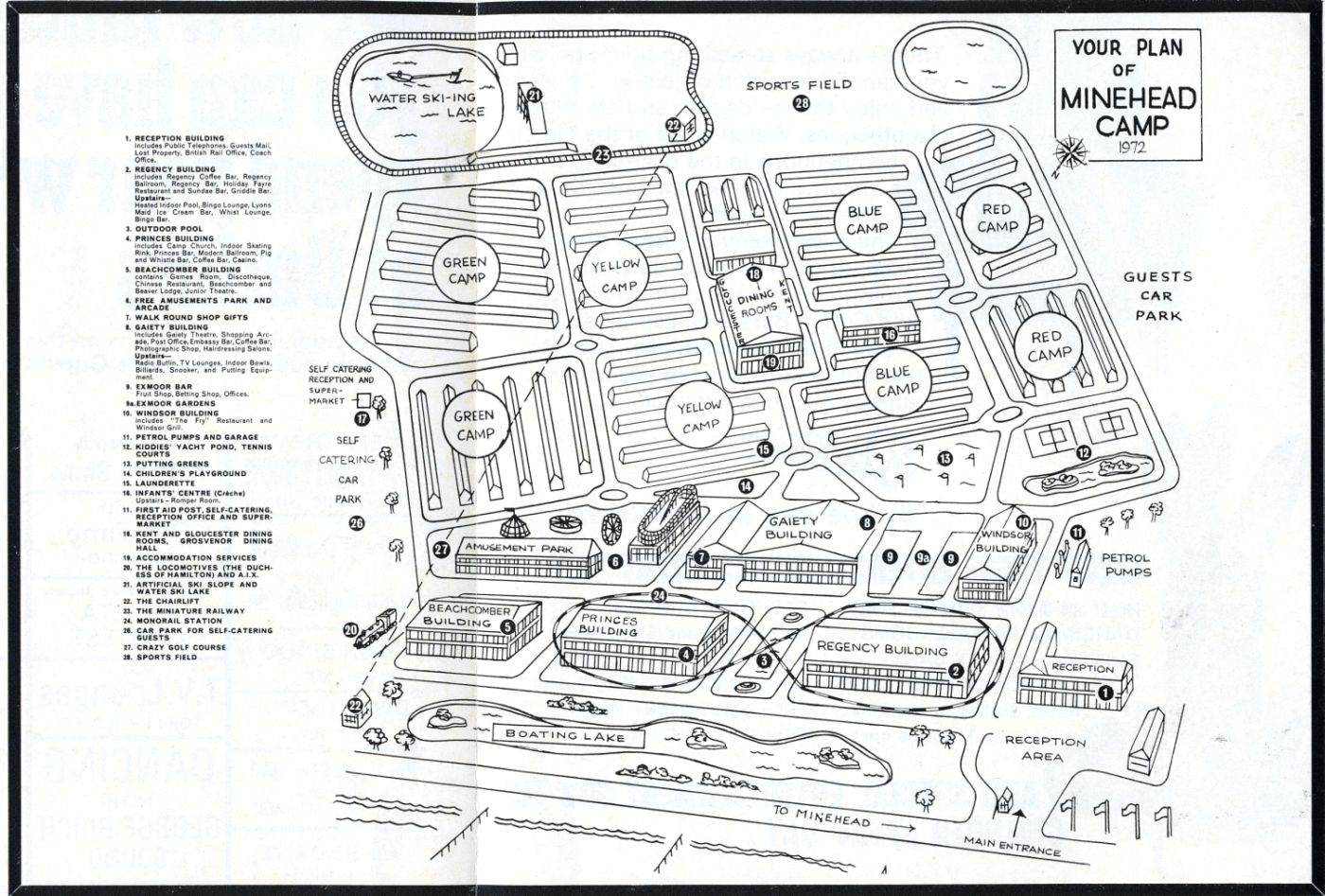 Minehead Map from 1972