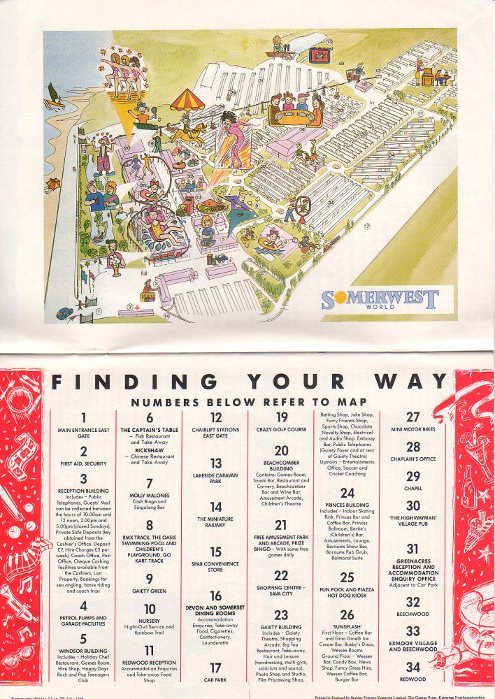 Minehead Map from 1989