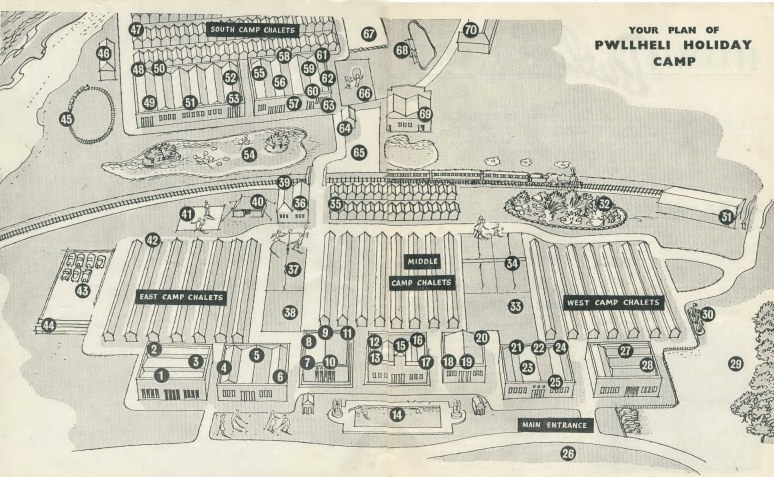 Pwllheli Map from 1955