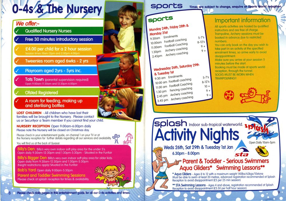 Pages 8 & 9 - 0-4's & The Nursery