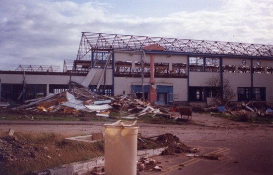 Princes Building during demolition