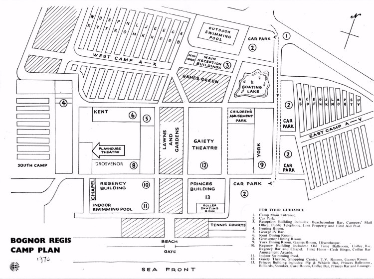 Bognor map from 1970