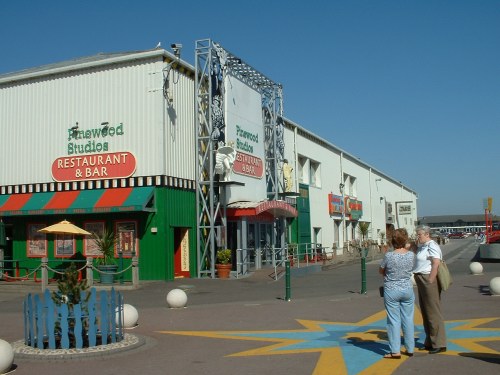 A closer view of the Pinewood Studios restaurant and bar