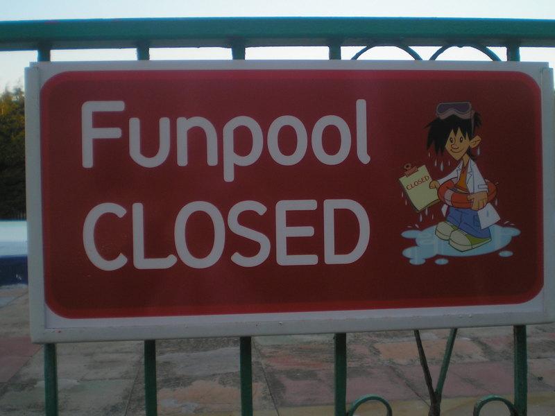 Funpool Closed Sign