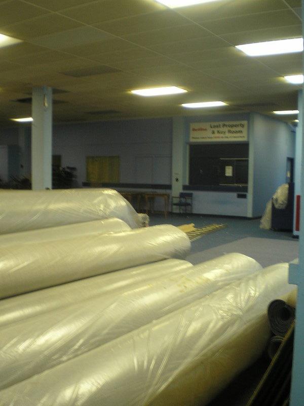 Carpets stored in the old main reception