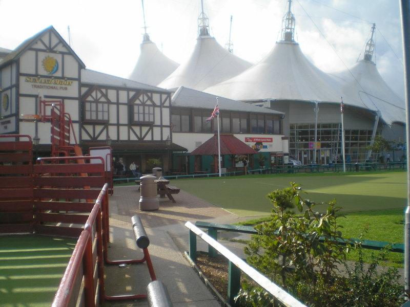 View of the Sun & Moon pub and the Skyline taken from the Multi Sports Court