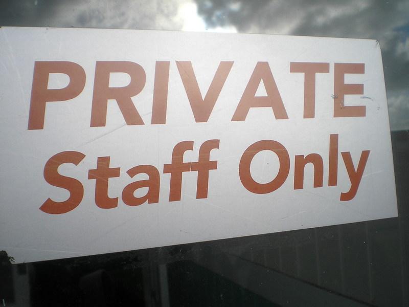 Staff only sign