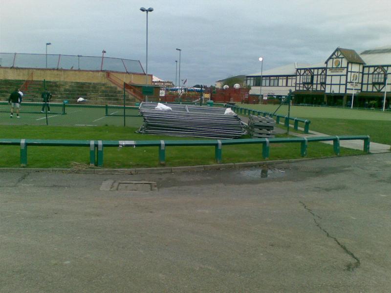 The sports area with the Sun & Moon pub in the background