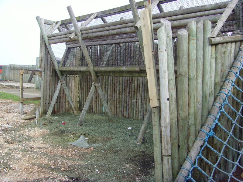 The adventure fort sitting on the edge of the old boating lake