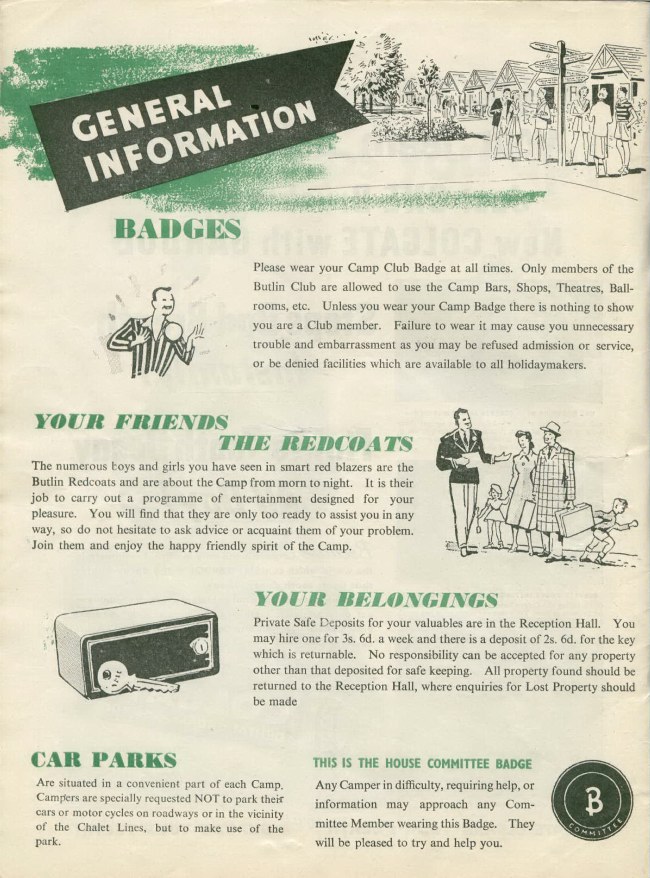 General Information Leaflet from 1955  (page 1)