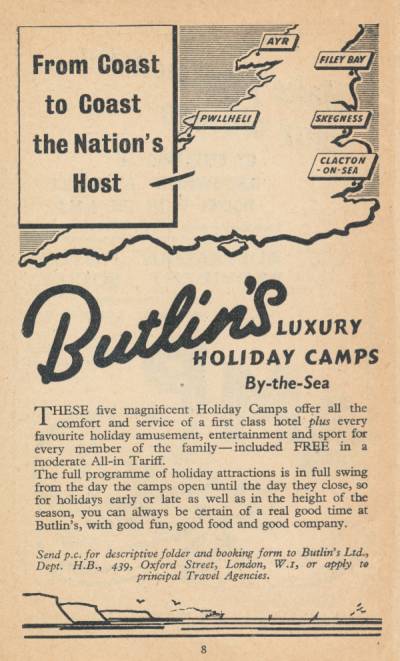 Butlins Advert 1947
