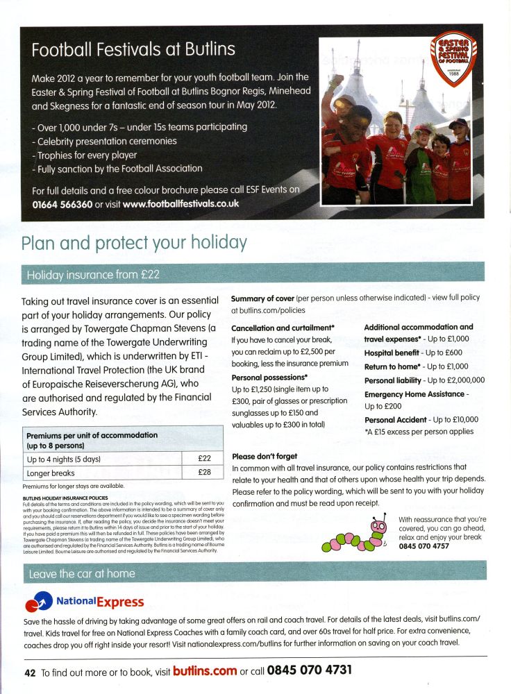 Booking Guide Page 42 - Football Festivals & Holiday Insurance