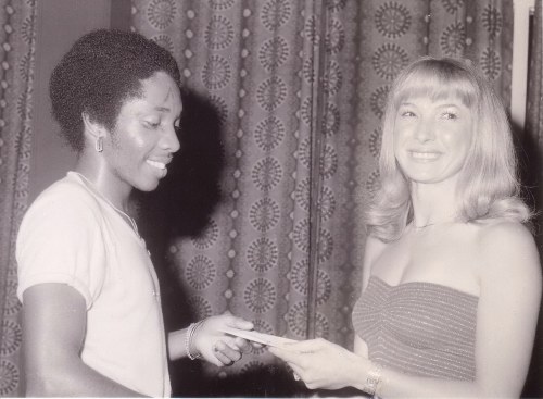 Christina and the winner of the staff disco dancing competition 1980
