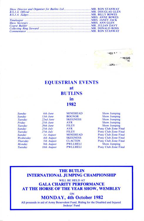 Equestrian Events 1982