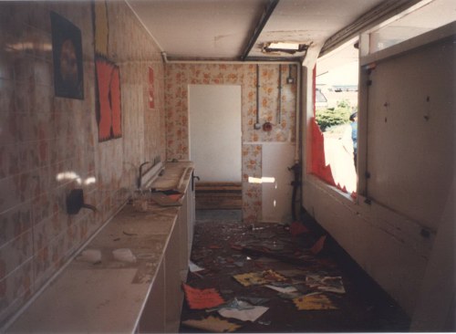 View of middle shop towards entrance. The serving hatch is on the right