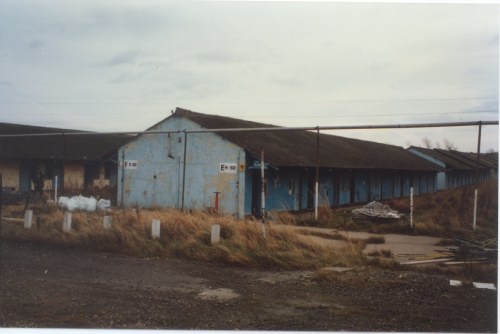 Row E showing staff accommodation office