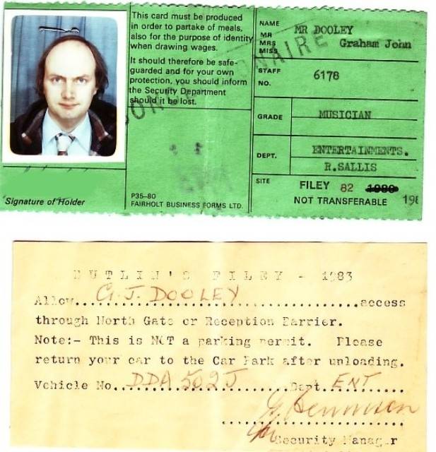 Graham Dooley's ID & parking permit