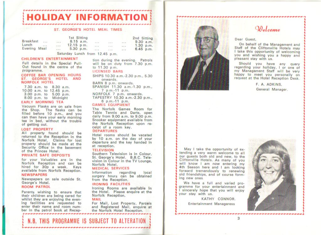 Pages 2 & 3 - Holiday Information