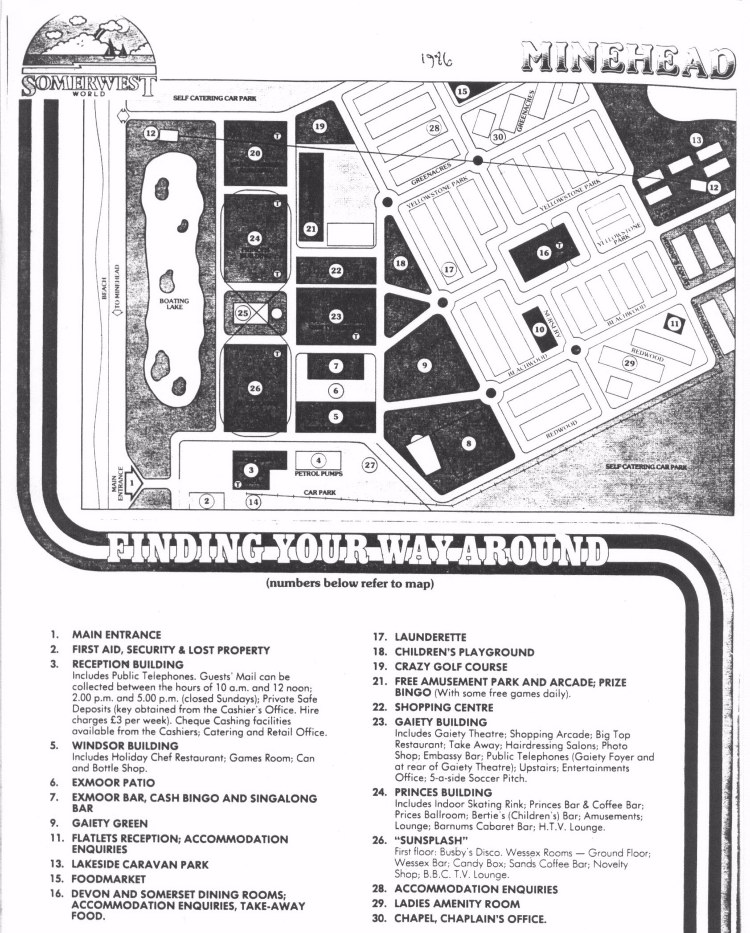 Minehead Map from 1986