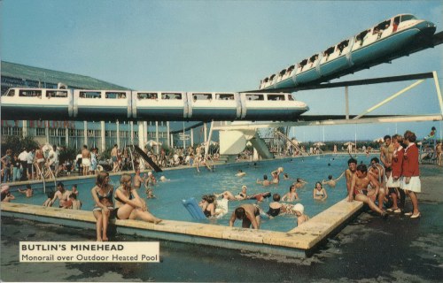Monorail over Outside Pool