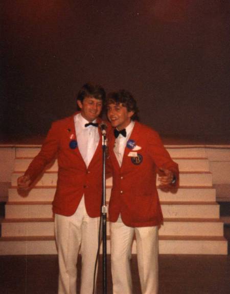 Kennie & Paul in the Gaiety Theatre at Pwllheli in 1985