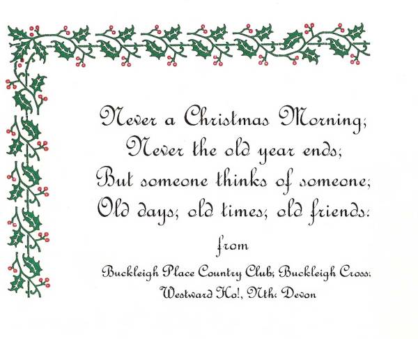 Christmas message sent out in the 1960s