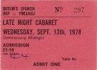 Late Night Cabaret Pass 1978