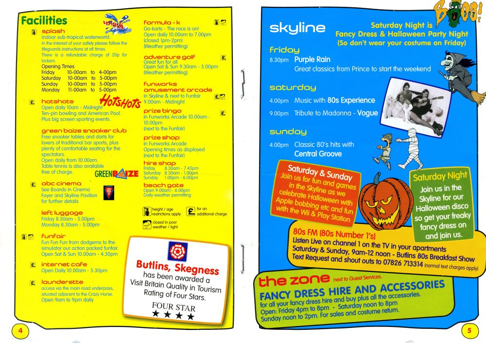 Pages 4 & 5 - Facilities & Skyline entertainment