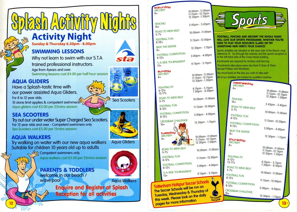 Pages 12 & 13 - Splash Activity Nights & Sports