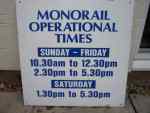 Monorail Operational Times